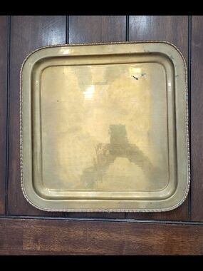 Vintage Square Decorative Brass Tray